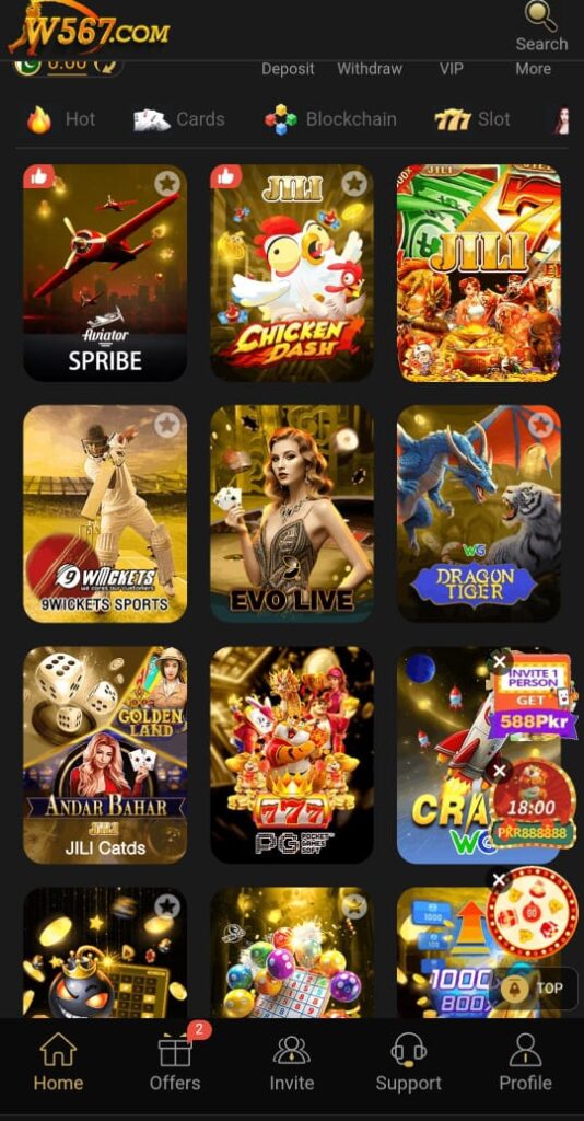 Download w567 casino game and new earn platfrom 2 W567